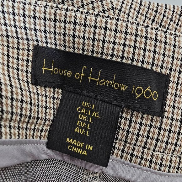 House Of Harlow 1960 Large Skort Brown Cream Plaid Shorts Pockets Mini Academia - Picture 5 of 6